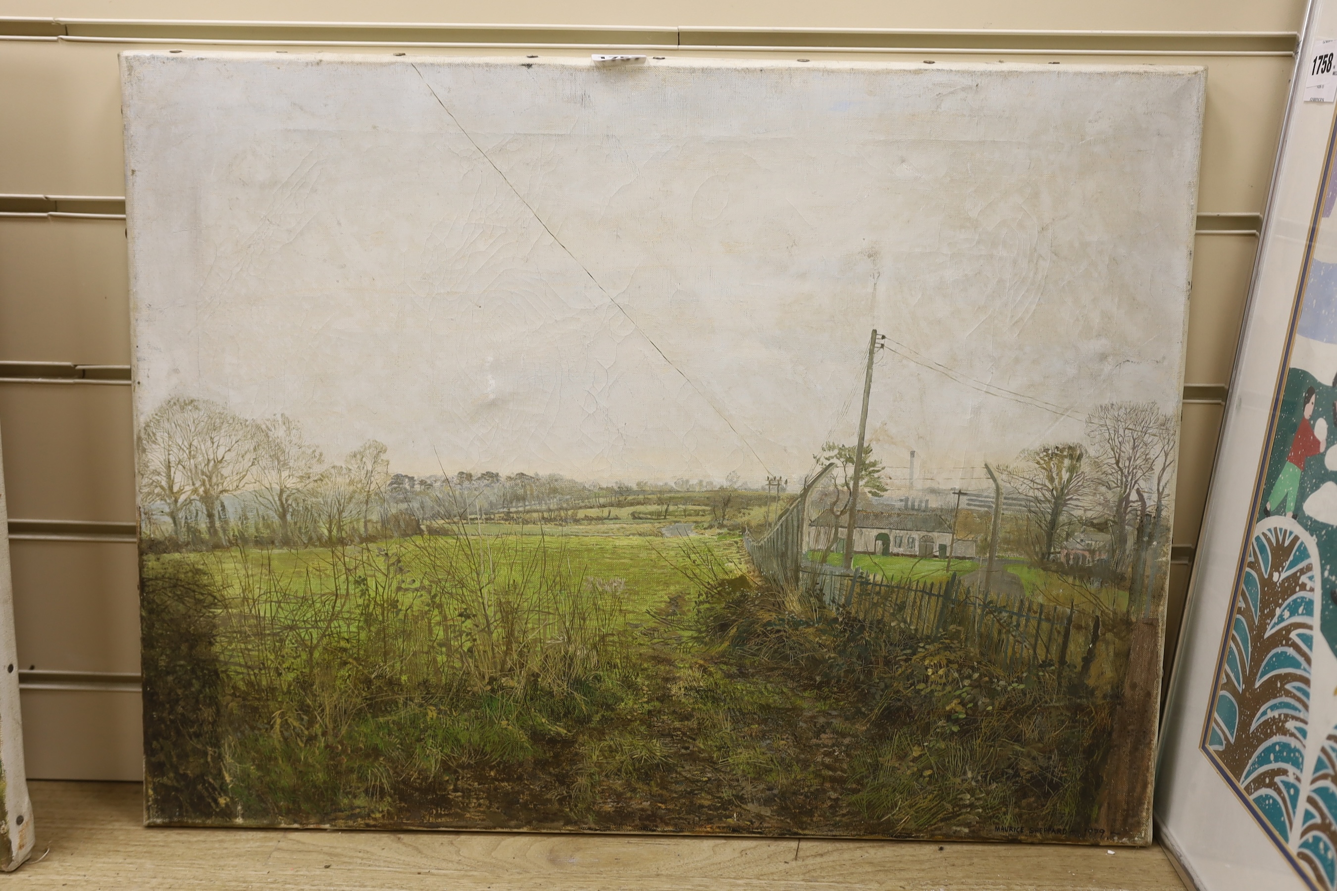 Maurice Sheppard (1947-), oil on canvas, 'The Old Pumping Station, Haverfordwest', signed and dated 1979, 45 x 61cm, unframed. Condition - poor